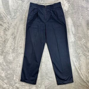Vintage Gap Relaxed Fit Pleated Trousers Mens Size 35x34 Navy Blue Khakis Cotton